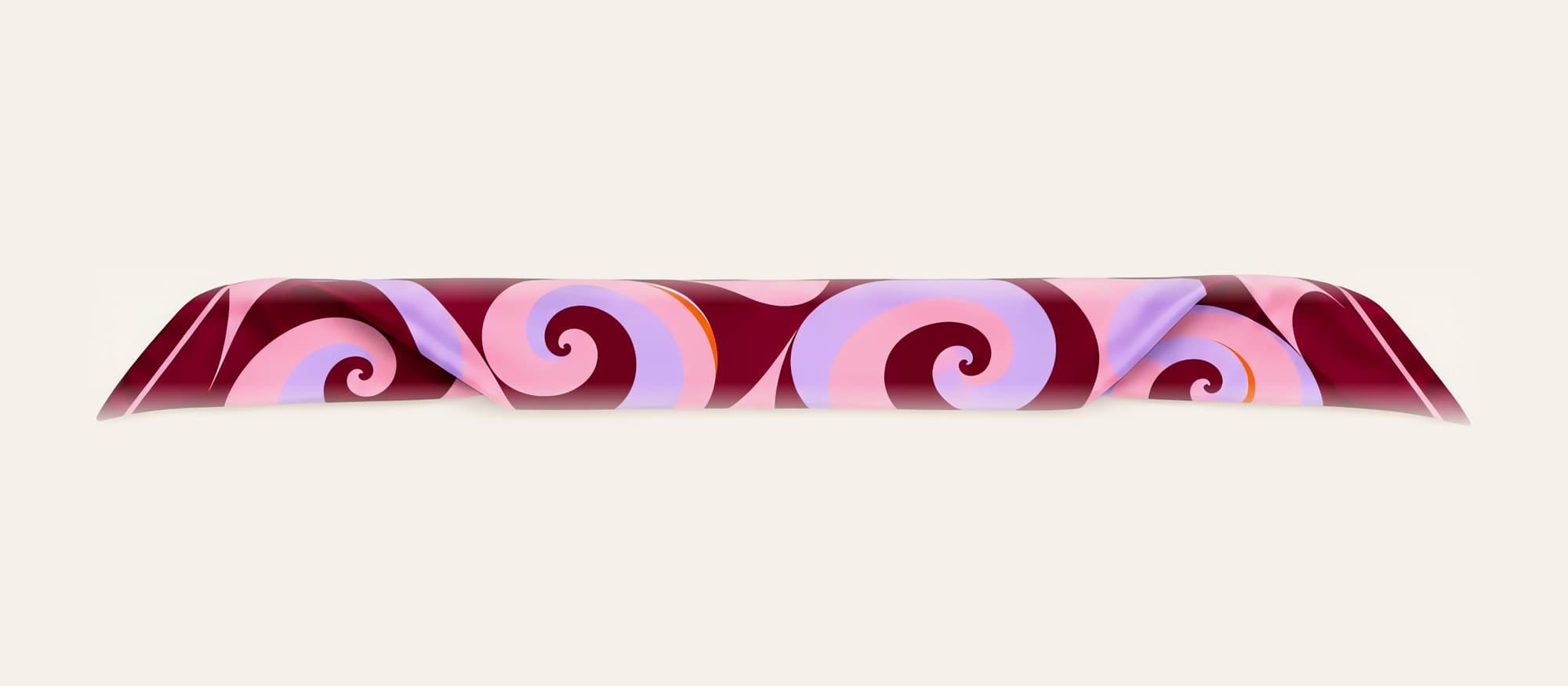 The Crown silk scarf, rolled into a band