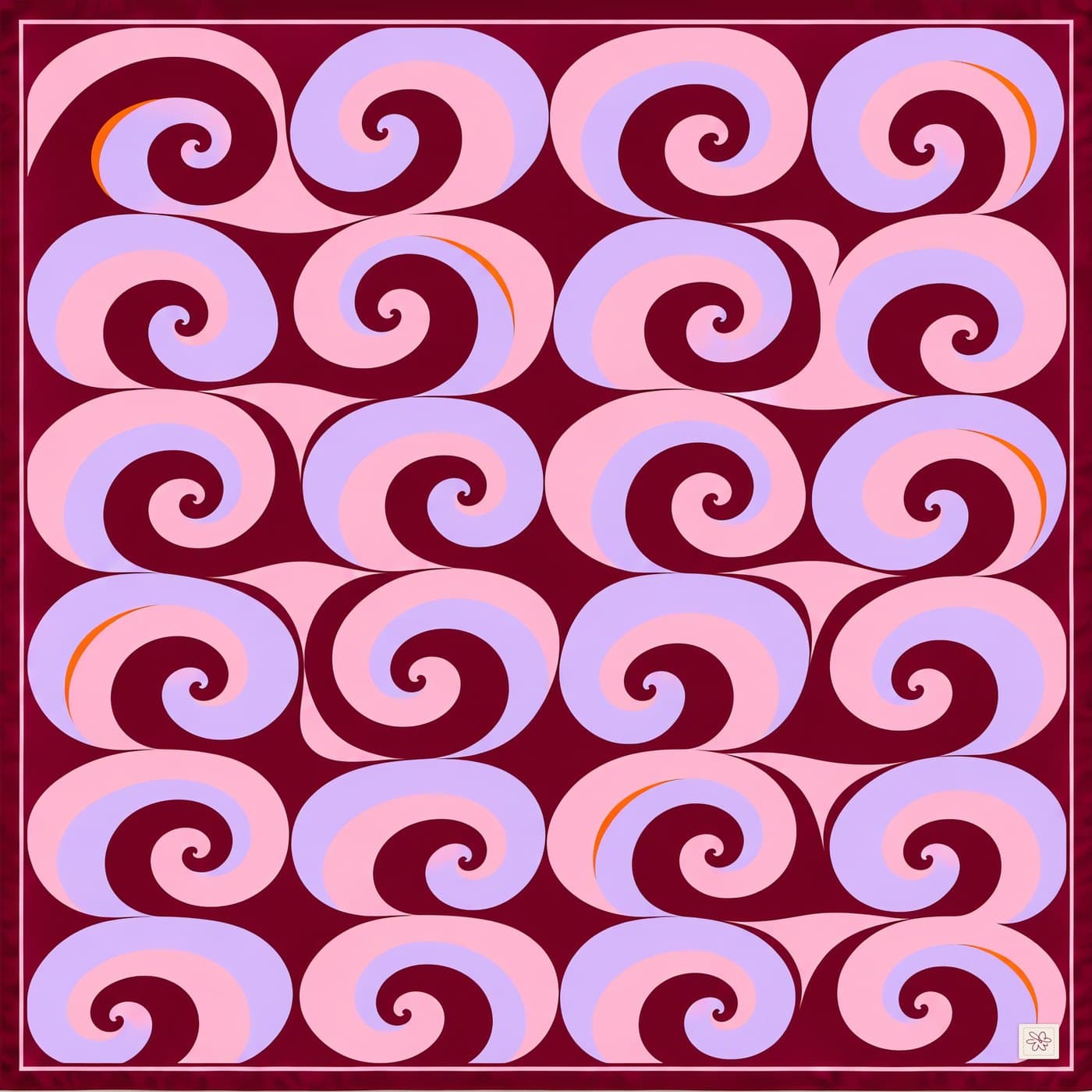 The Crown silk scarf laid flat
