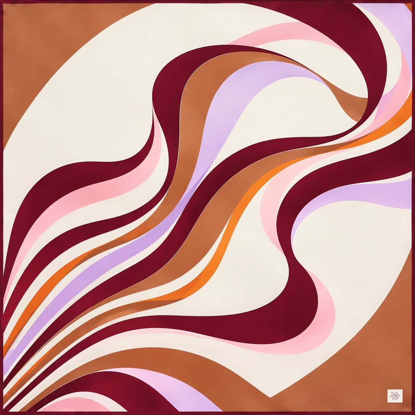 The Rebirth silk scarf laid flat