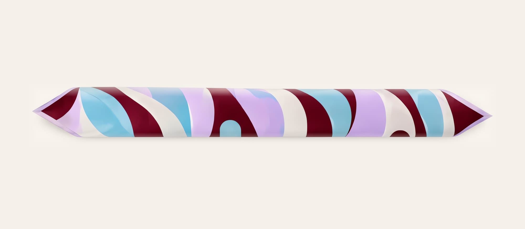 The Wave silk scarf, rolled into a band